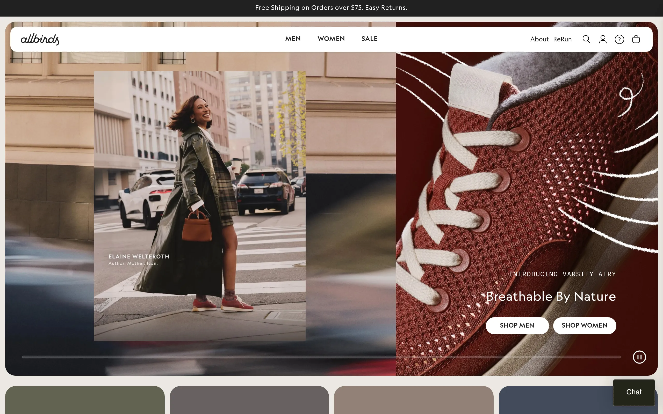 Screenshot of Allbirds