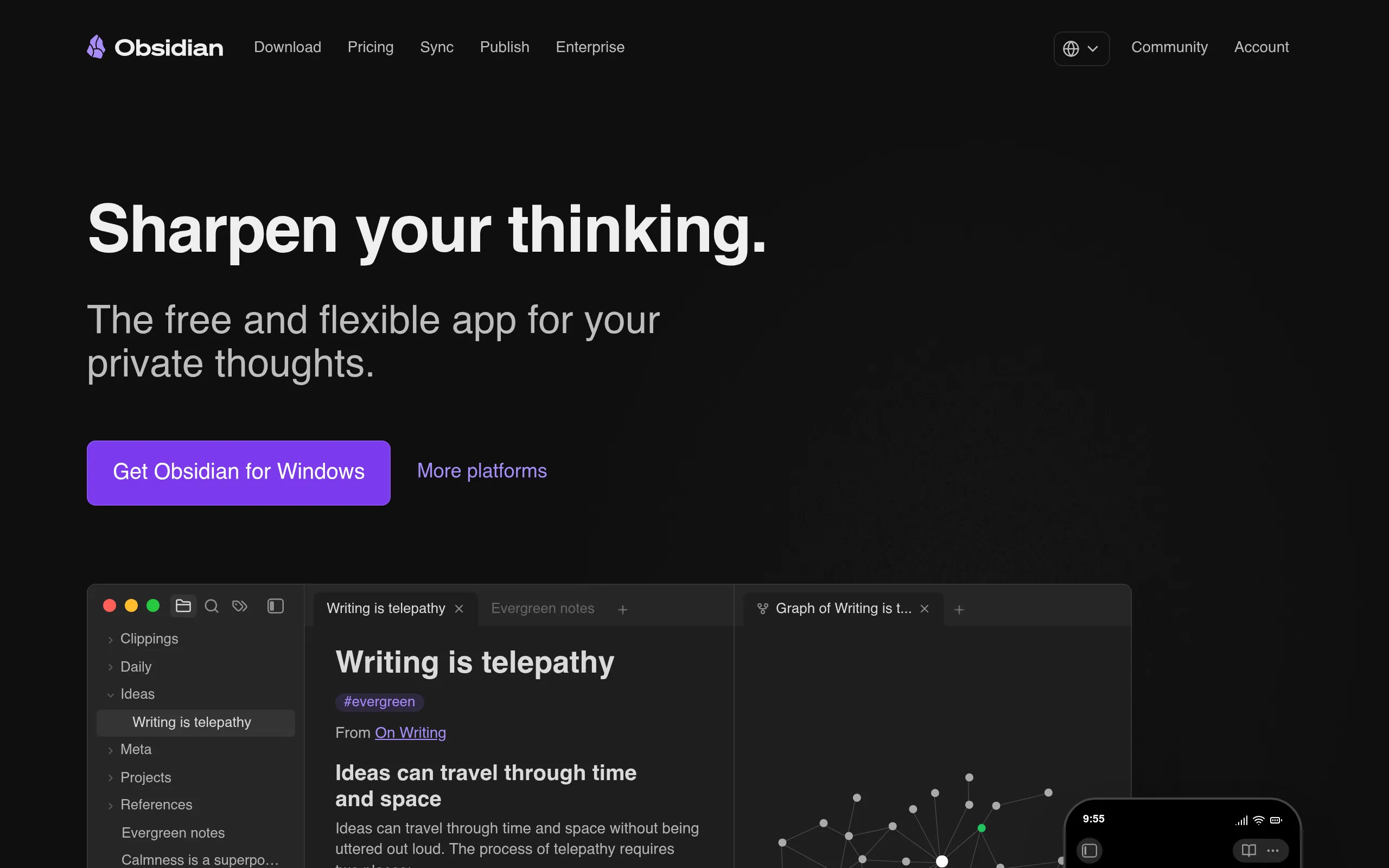 Screenshot of Obsidian