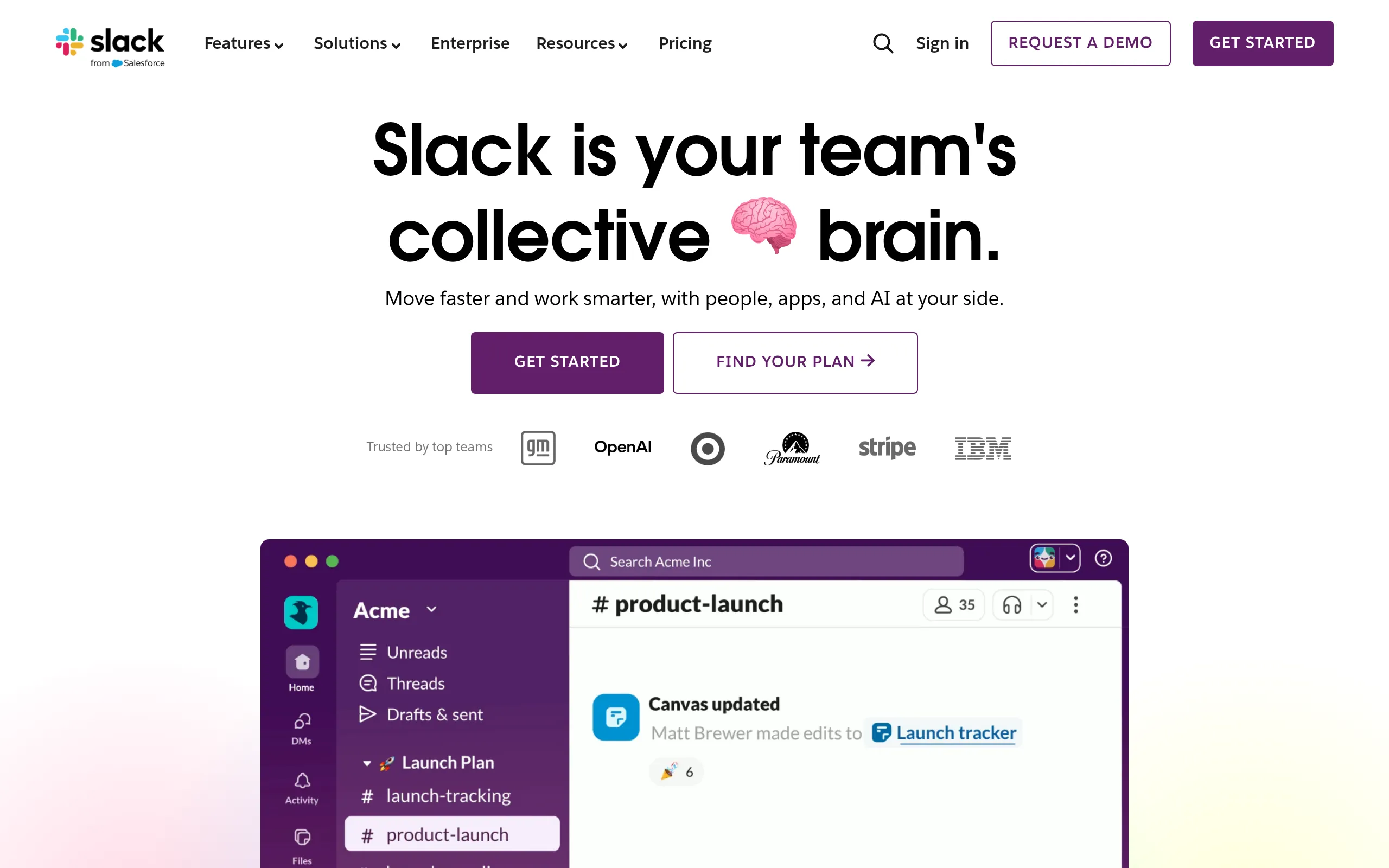 Screenshot of Slack
