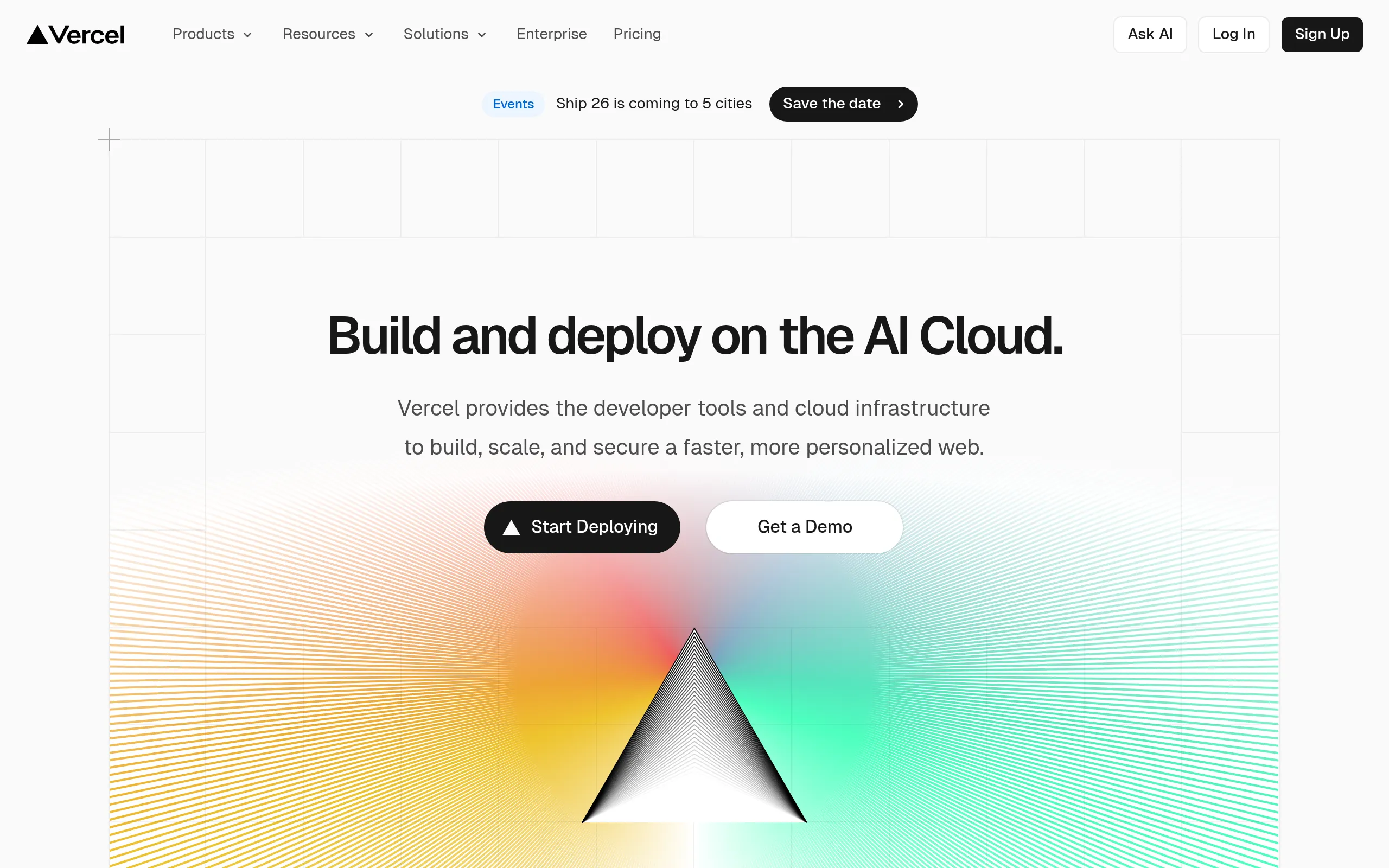 Screenshot of Vercel